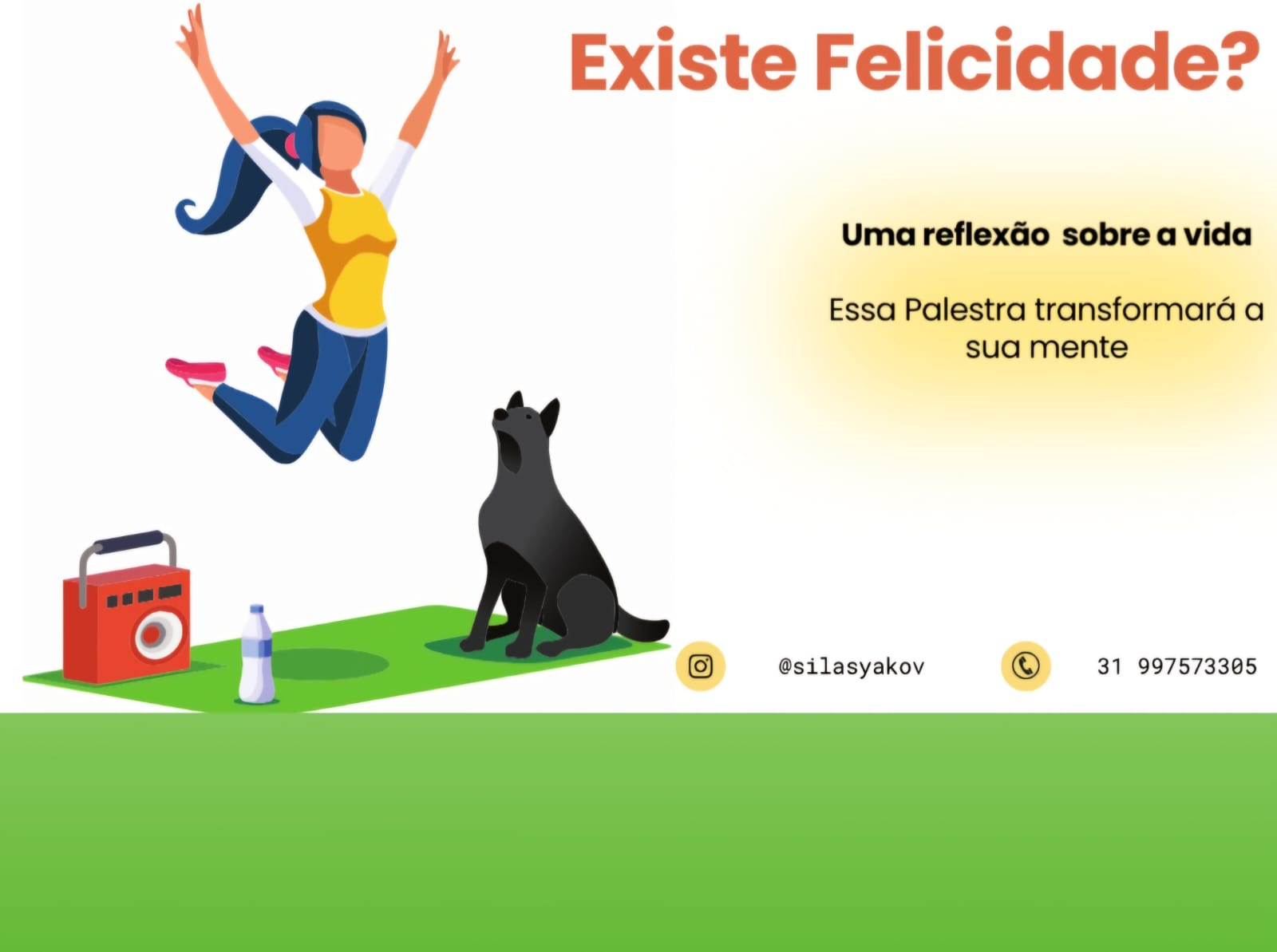 imagem palestra sobre existir felicidade